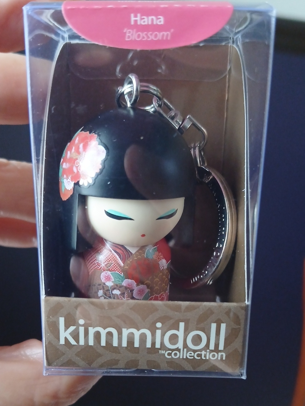 Kimmidoll Collection Hana 'Blossom' Pink & Black Keychain